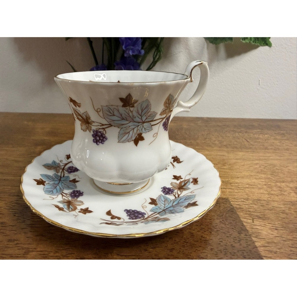 Vintage Royal Albert Lorraine Demitasse Cup and Saucer Bone China England MCM
